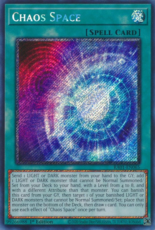 Chaos Space [RA01-EN065] Platinum Secret Rare | Exor Games Truro