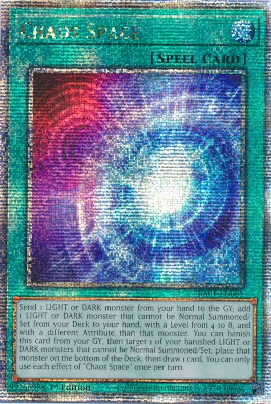 Chaos Space [RA01-EN065] Quarter Century Secret Rare | Exor Games Truro