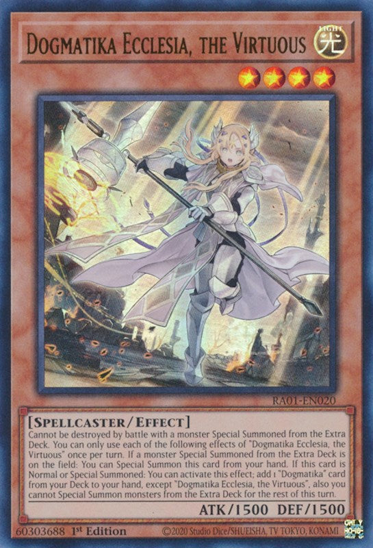 Dogmatika Ecclesia, the Virtuous [RA01-EN020] Ultra Rare | Exor Games Truro