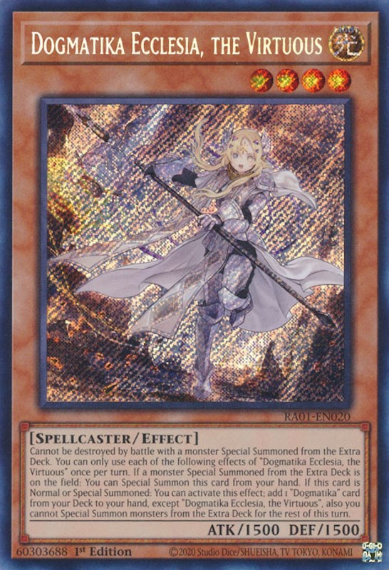 Dogmatika Ecclesia, the Virtuous [RA01-EN020] Secret Rare | Exor Games Truro