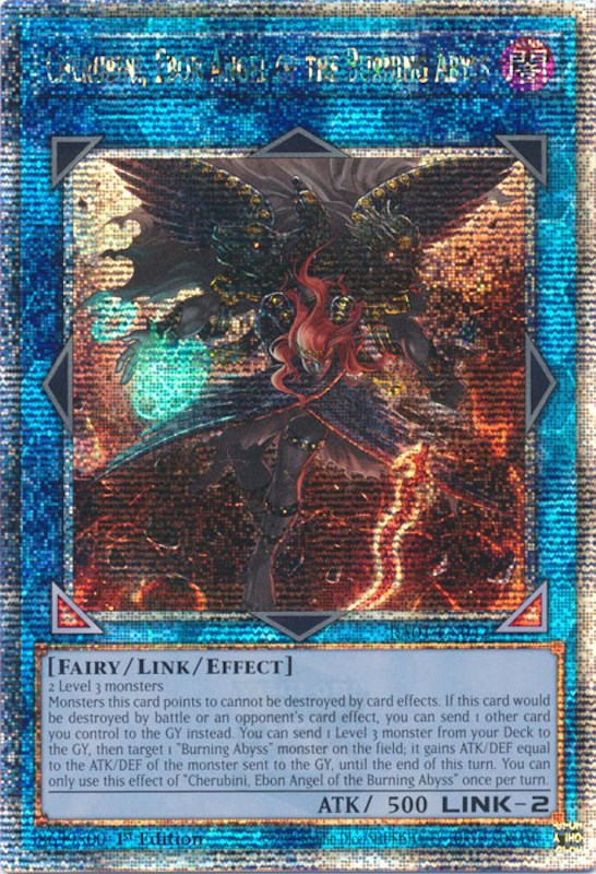 Cherubini, Ebon Angel of the Burning Abyss [RA01-EN042] Quarter Century Secret Rare | Exor Games Truro