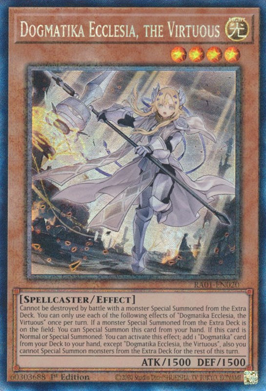 Dogmatika Ecclesia, the Virtuous [RA01-EN020] Prismatic Collector's Rare | Exor Games Truro