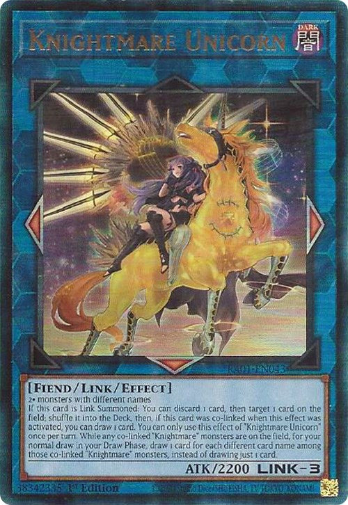 Knightmare Unicorn (Alternate Art) [RA01-EN043] Prismatic Ultimate Rare | Exor Games Truro