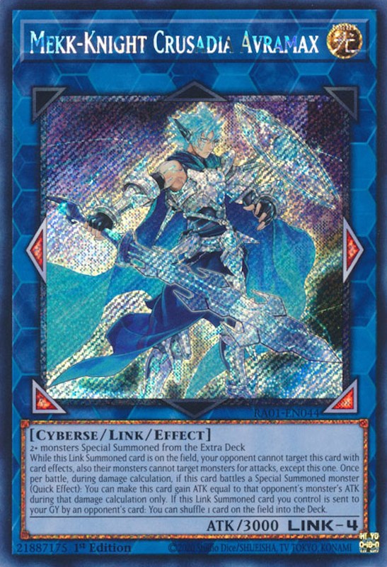 Mekk-Knight Crusadia Avramax [RA01-EN044] Platinum Secret Rare | Exor Games Truro