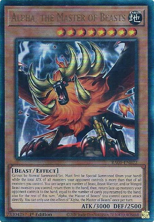 Alpha, the Master of Beasts [RA01-EN022] Prismatic Ultimate Rare | Exor Games Truro