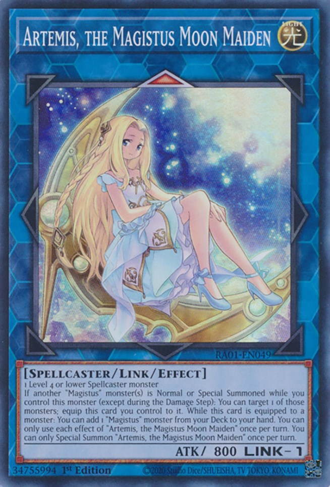 Artemis, the Magistus Moon Maiden [RA01-EN049] Super Rare | Exor Games Truro