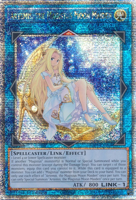 Artemis, the Magistus Moon Maiden [RA01-EN049] Quarter Century Secret Rare | Exor Games Truro