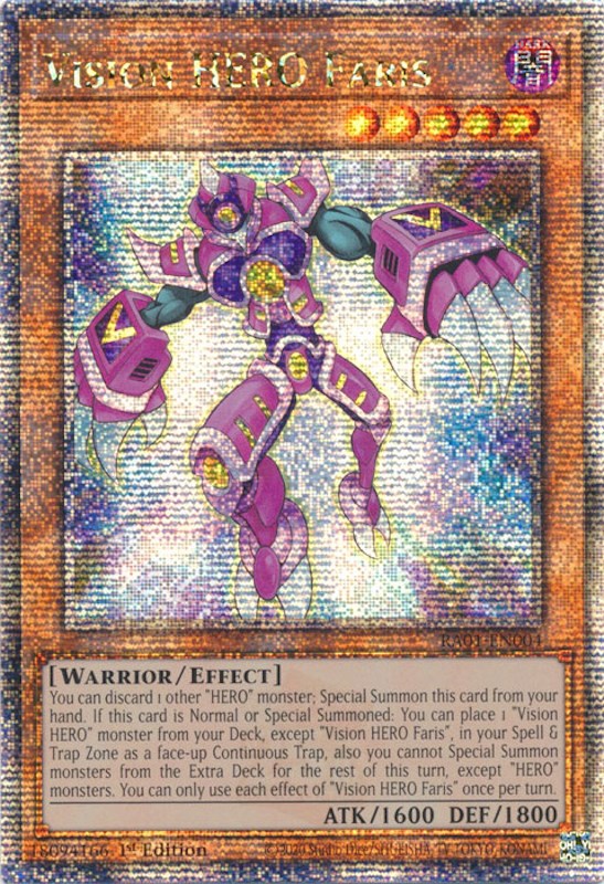 Vision HERO Faris [RA01-EN004] Quarter Century Secret Rare | Exor Games Truro