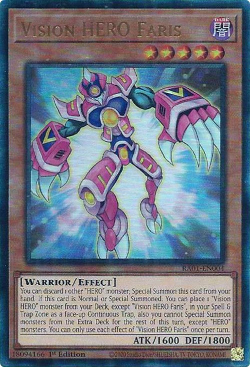 Vision HERO Faris [RA01-EN004] Prismatic Ultimate Rare | Exor Games Truro