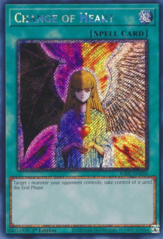 Change of Heart [RA01-EN050] Platinum Secret Rare | Exor Games Truro