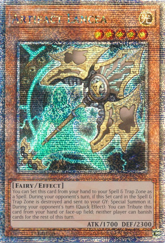 Artifact Lancea [RA01-EN006] Quarter Century Secret Rare | Exor Games Truro