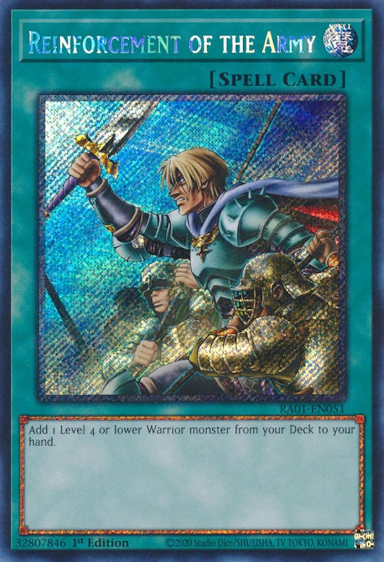 Reinforcement of the Army [RA01-EN051] Platinum Secret Rare | Exor Games Truro