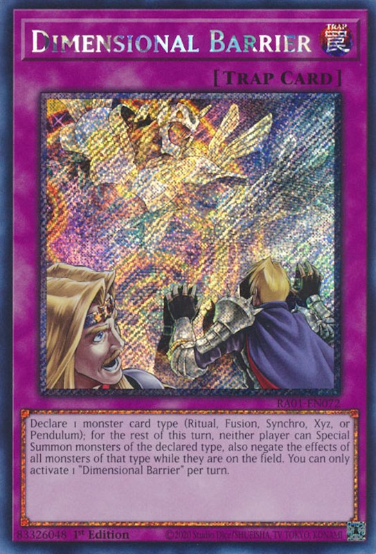 Dimensional Barrier [RA01-EN072] Platinum Secret Rare | Exor Games Truro