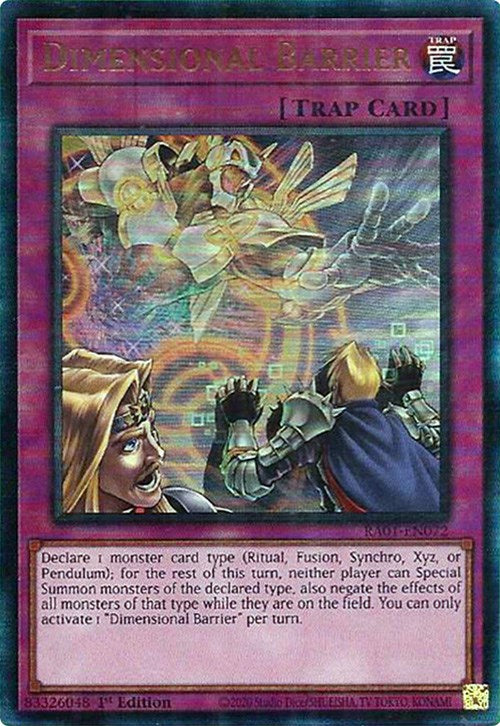 Dimensional Barrier [RA01-EN072] Prismatic Ultimate Rare | Exor Games Truro