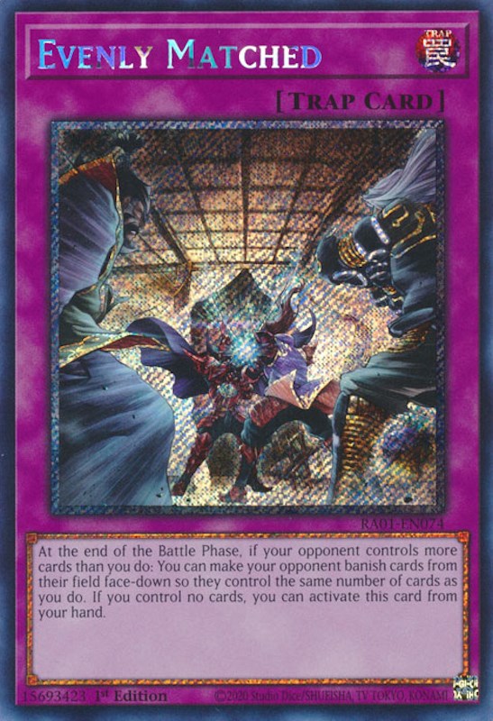 Evenly Matched [RA01-EN074] Platinum Secret Rare | Exor Games Truro