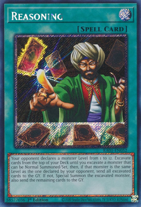 Reasoning [RA01-EN052] Platinum Secret Rare | Exor Games Truro