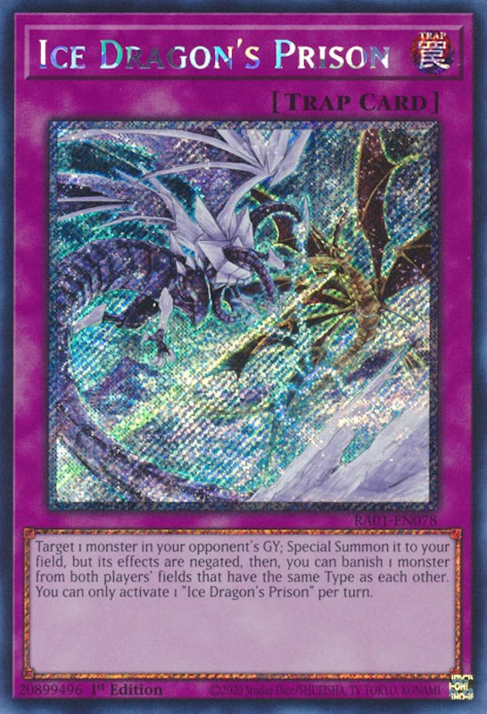 Ice Dragon's Prison [RA01-EN078] Platinum Secret Rare | Exor Games Truro