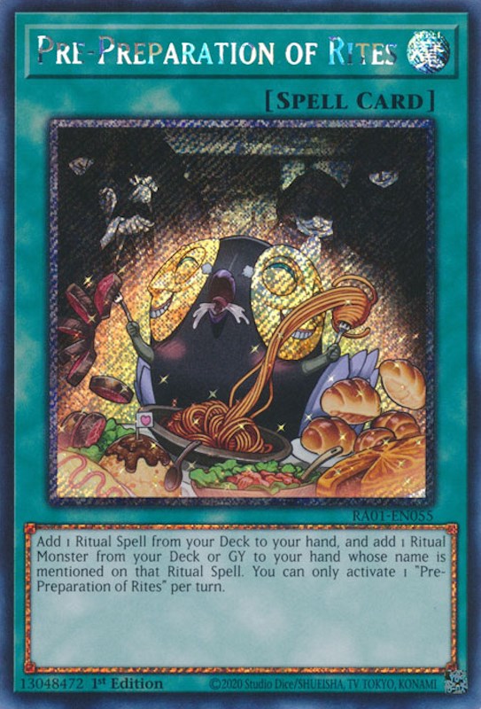 Pre-Preparation of Rites [RA01-EN055] Platinum Secret Rare | Exor Games Truro