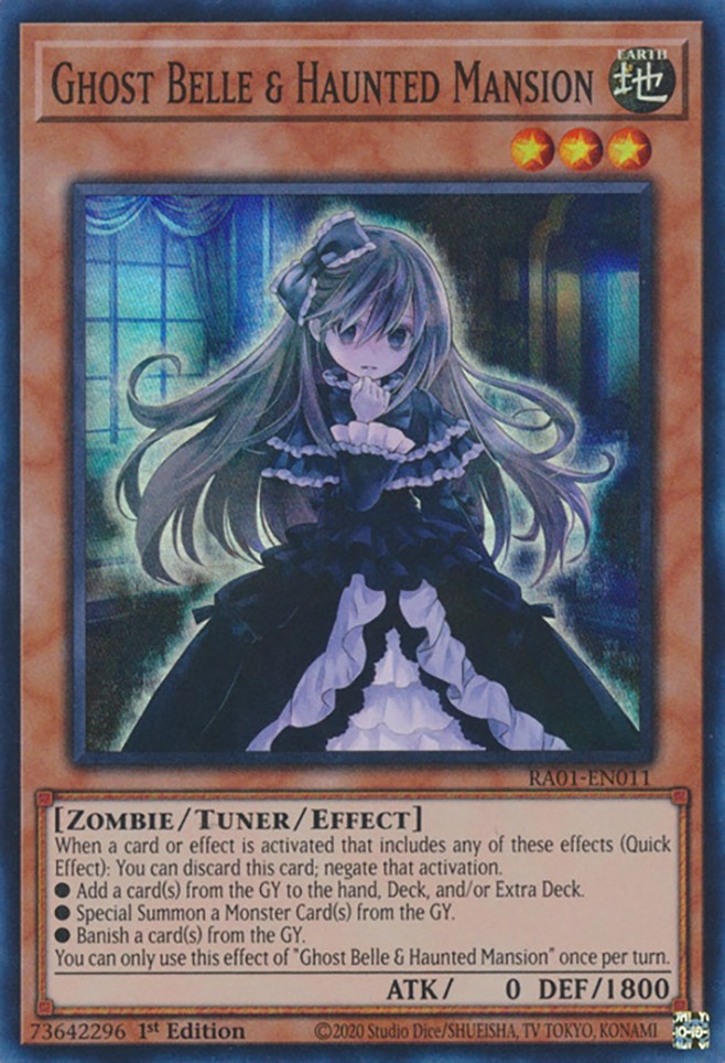 Ghost Belle & Haunted Mansion [RA01-EN011] Super Rare | Exor Games Truro