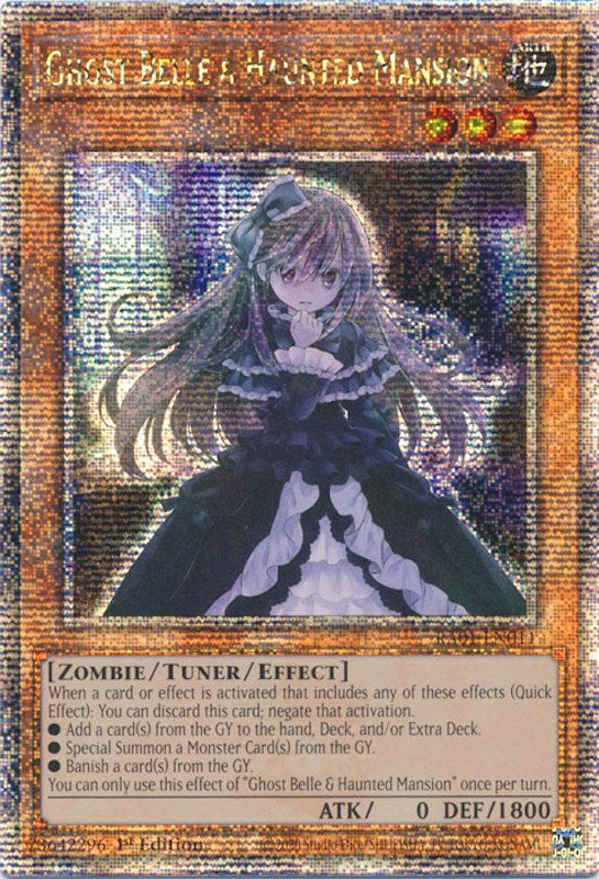 Ghost Belle & Haunted Mansion [RA01-EN011] Quarter Century Secret Rare | Exor Games Truro