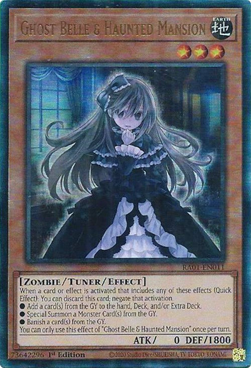 Ghost Belle & Haunted Mansion [RA01-EN011] Prismatic Ultimate Rare | Exor Games Truro