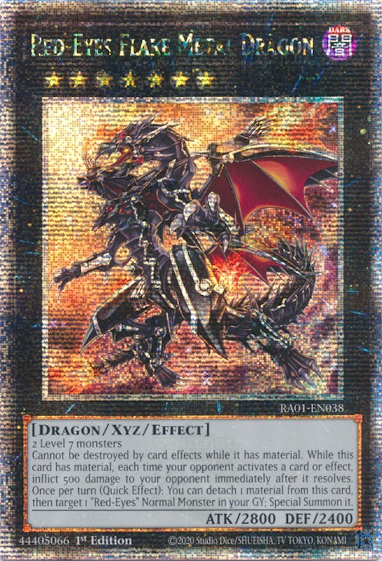 Red-Eyes Flare Metal Dragon [RA01-EN038] Quarter Century Secret Rare | Exor Games Truro