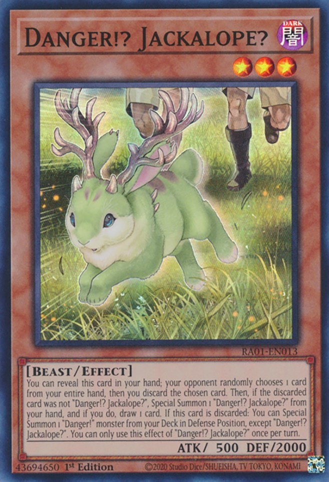 Danger!? Jackalope? [RA01-EN013] Super Rare | Exor Games Truro