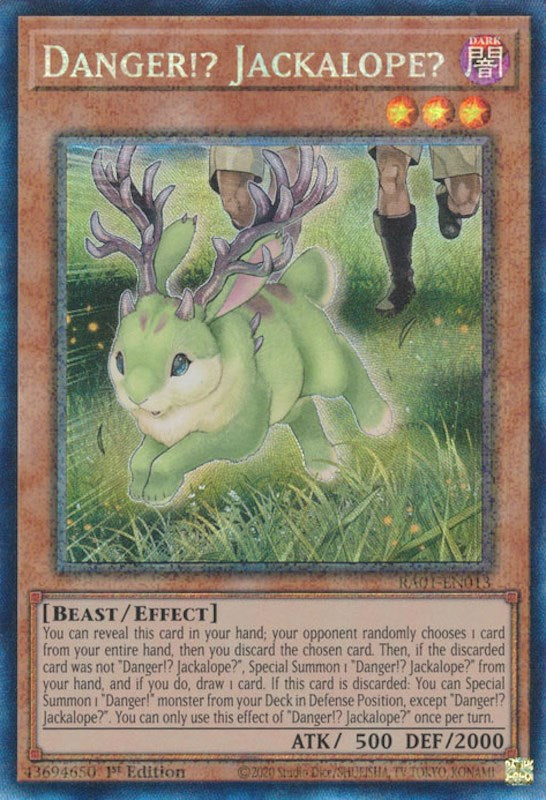 Danger!? Jackalope? [RA01-EN013] Prismatic Collector's Rare | Exor Games Truro