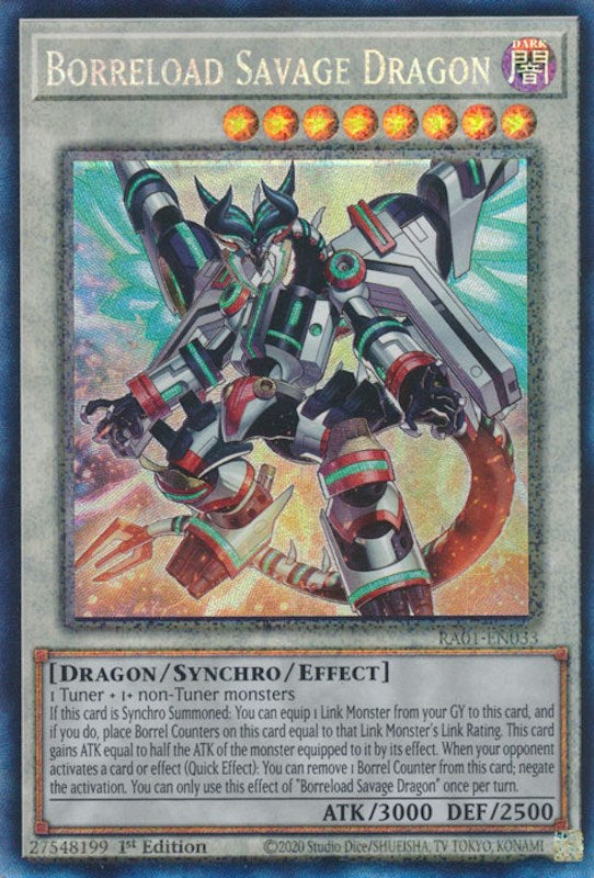 Borreload Savage Dragon [RA01-EN033] Prismatic Collector's Rare | Exor Games Truro