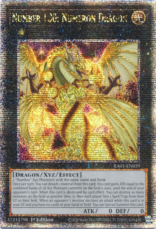 Number 100: Numeron Dragon [RA01-EN039] Quarter Century Secret Rare | Exor Games Truro