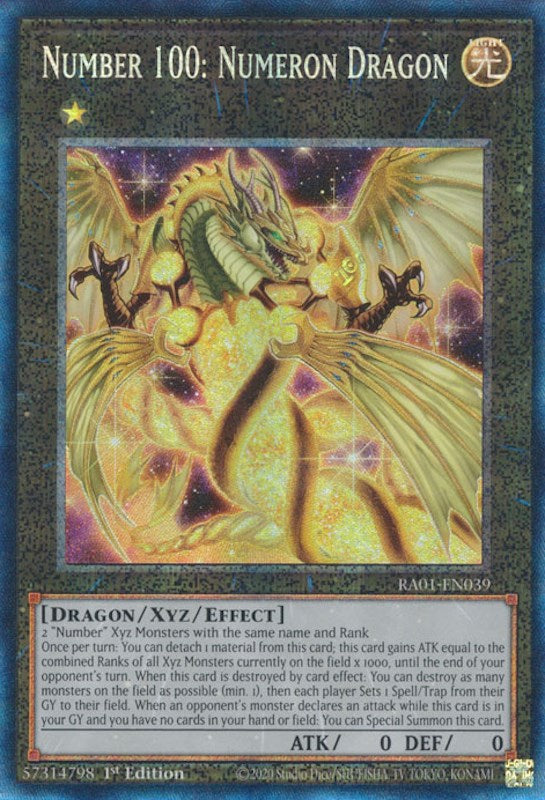 Number 100: Numeron Dragon [RA01-EN039] Prismatic Collector's Rare | Exor Games Truro