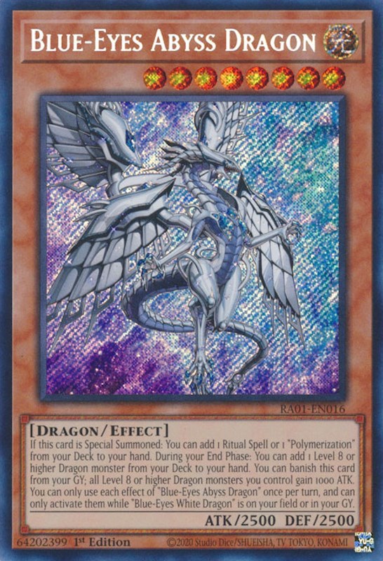 Blue-Eyes Abyss Dragon [RA01-EN016] Secret Rare | Exor Games Truro