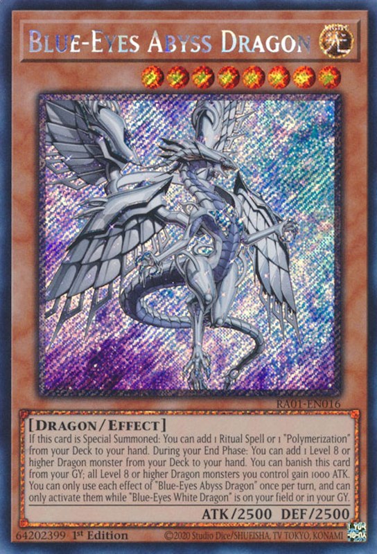 Blue-Eyes Abyss Dragon [RA01-EN016] Platinum Secret Rare | Exor Games Truro