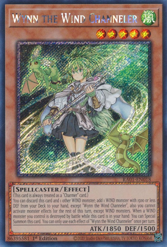 Wynn the Wind Channeler [RA01-EN018] Platinum Secret Rare | Exor Games Truro