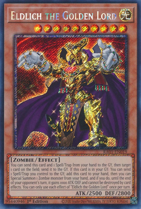 Eldlich the Golden Lord [RA01-EN019] Platinum Secret Rare | Exor Games Truro