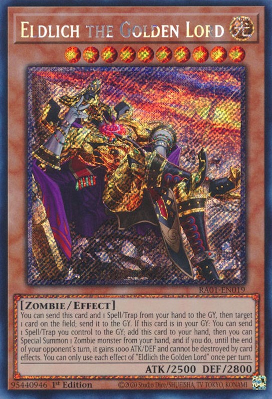 Eldlich the Golden Lord (Alternate Art) [RA01-EN019] Platinum Secret Rare | Exor Games Truro