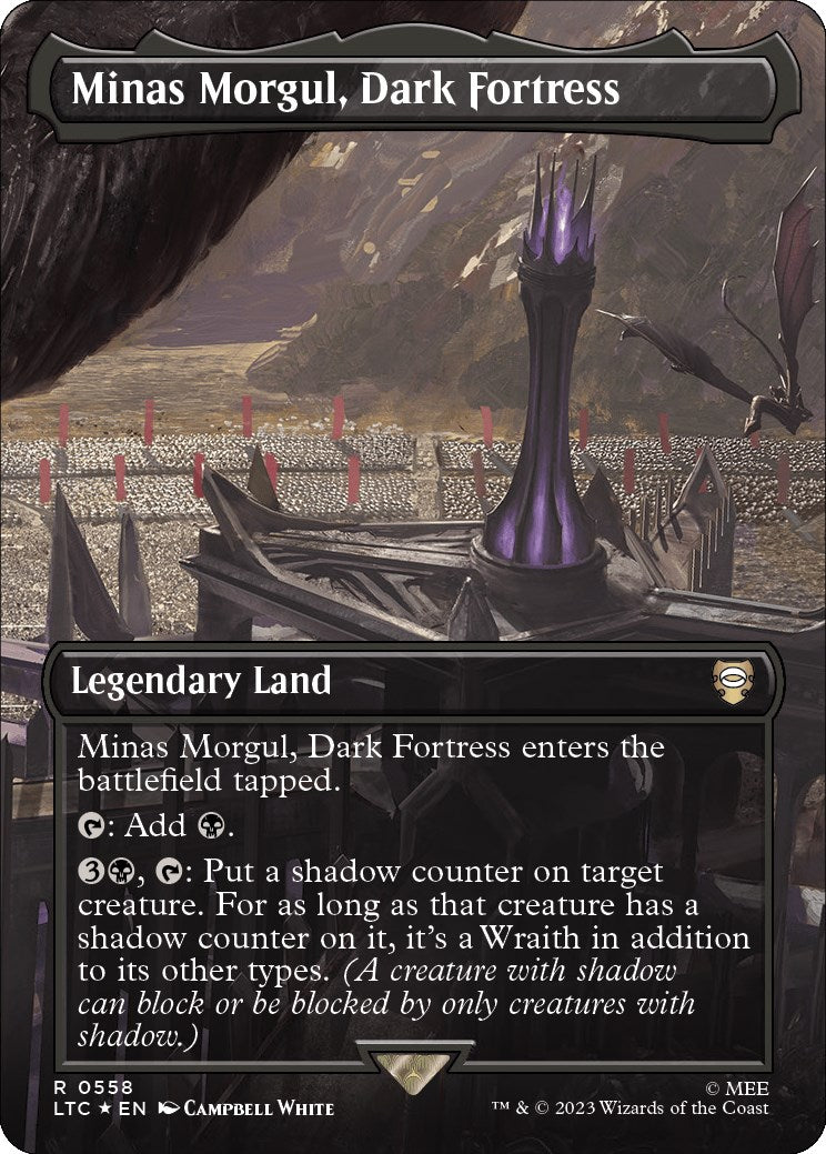 Minas Morgul, Dark Fortress (Borderless) (Surge Foil) [The Lord of the Rings: Tales of Middle-Earth Commander] | Exor Games Truro