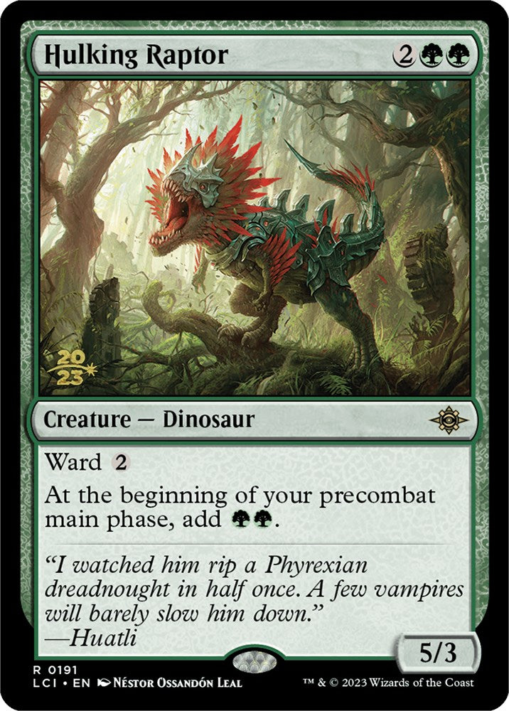 Hulking Raptor [The Lost Caverns of Ixalan Prerelease Cards] | Exor Games Truro