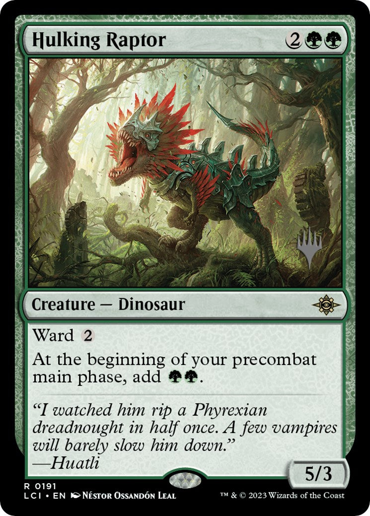 Hulking Raptor (Promo Pack) [The Lost Caverns of Ixalan Promos] | Exor Games Truro