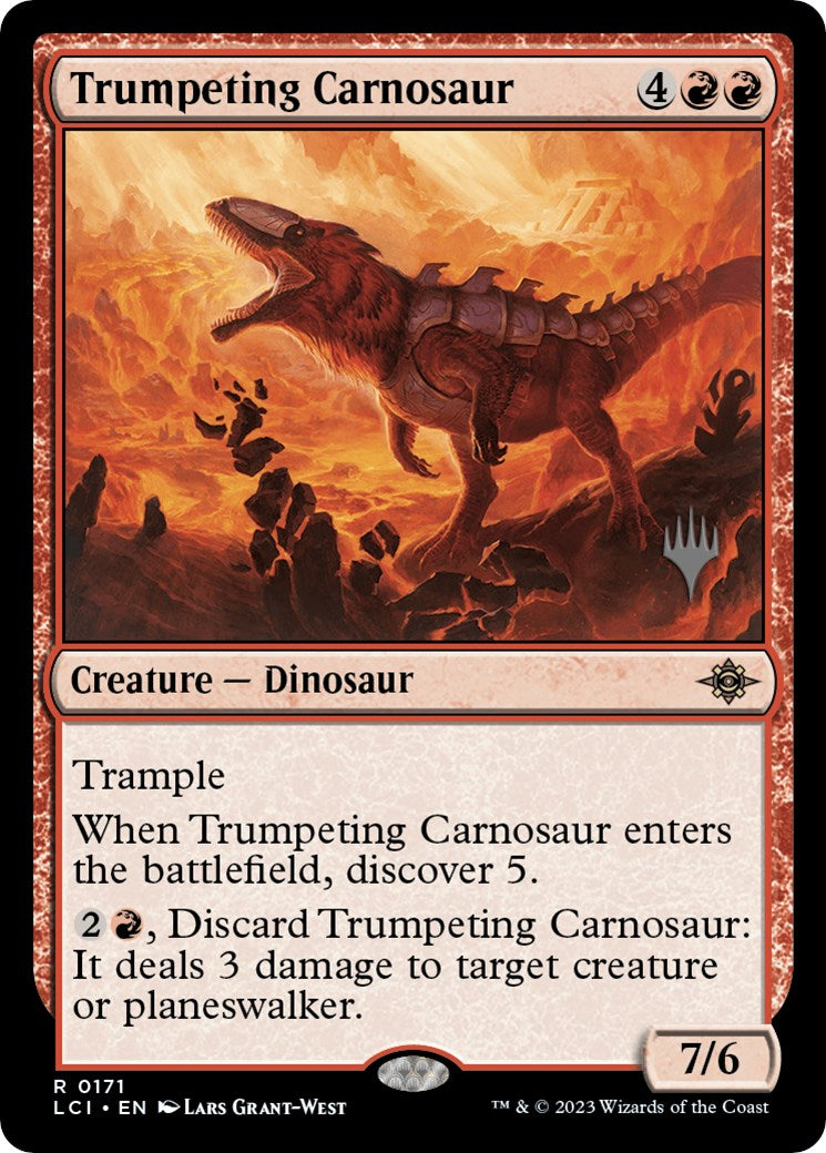 Trumpeting Carnosaur (Promo Pack) [The Lost Caverns of Ixalan Promos] | Exor Games Truro