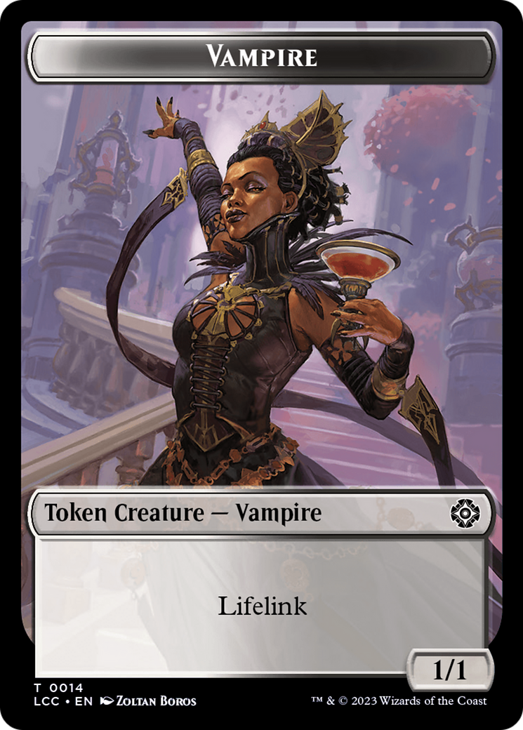 Vampire (0014) // Vampire Demon Double-Sided Token [The Lost Caverns of Ixalan Commander Tokens] | Exor Games Truro