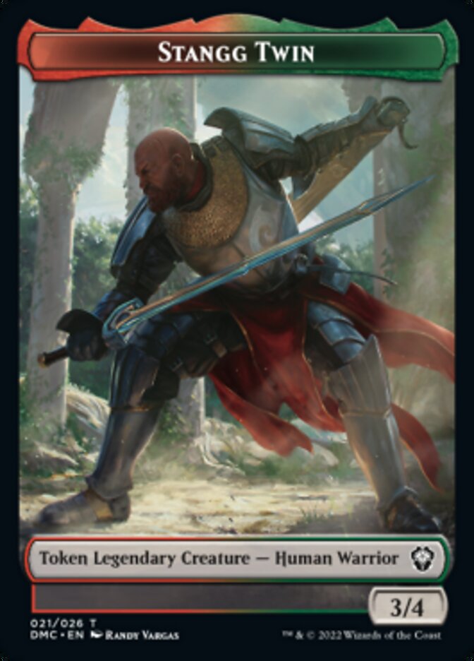 Soldier // Stangg Twin Double-Sided Token [Dominaria United Tokens] | Exor Games Truro