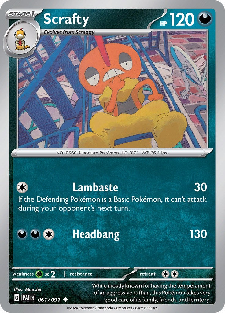 Scrafty (061/091) [Scarlet & Violet: Paldean Fates] | Exor Games Truro