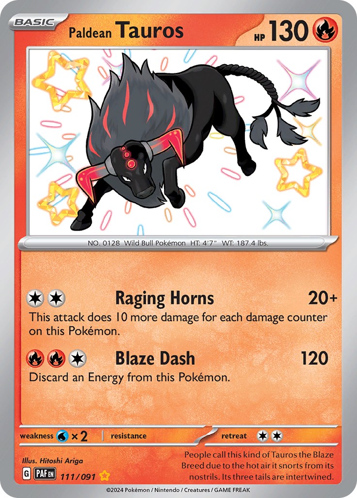 Paldean Tauros (111/091) [Scarlet & Violet: Paldean Fates] | Exor Games Truro