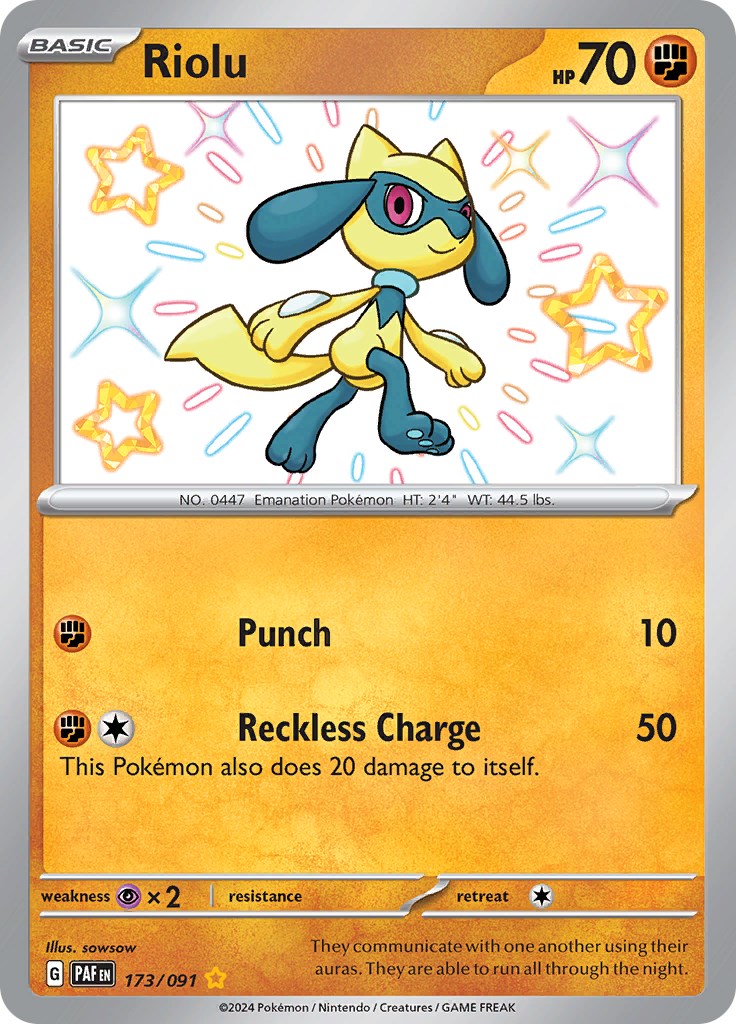 Riolu (173/091) [Scarlet & Violet: Paldean Fates] | Exor Games Truro