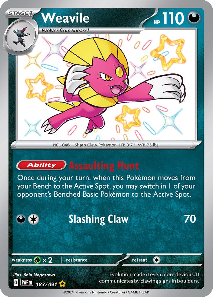 Weavile (183/091) [Scarlet & Violet: Paldean Fates] | Exor Games Truro