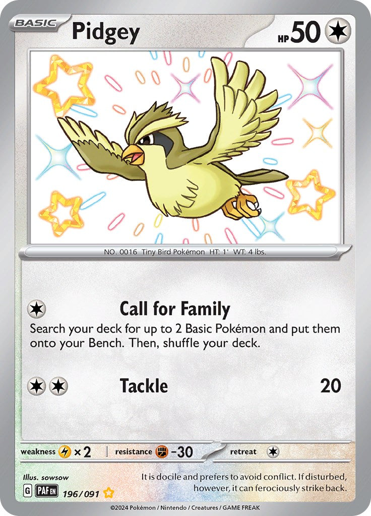 Pidgey (196/091) [Scarlet & Violet: Paldean Fates] | Exor Games Truro