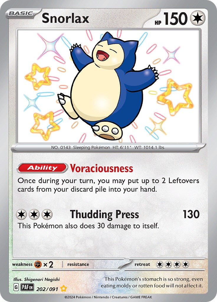 Snorlax (202/091) [Scarlet & Violet: Paldean Fates] | Exor Games Truro