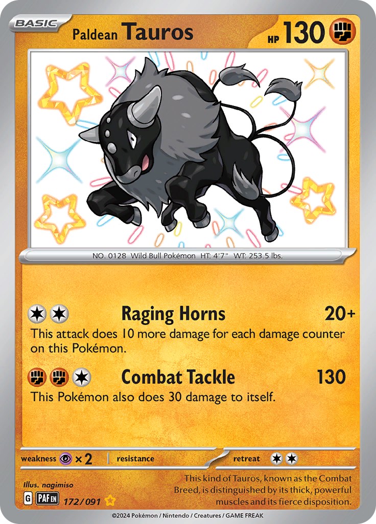 Paldean Tauros (172/091) [Scarlet & Violet: Paldean Fates] | Exor Games Truro