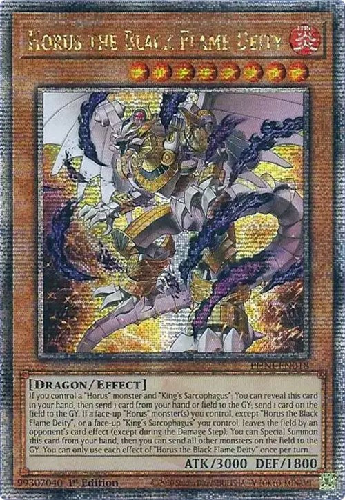 Horus the Black Flame Deity [PHNI-EN018] Quarter Century Secret Rare | Exor Games Truro